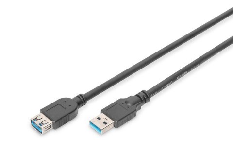Kabel przedłużający USB 3.1 Gen.1 SuperSpeed 5Gbps Typ USB A/USB A M/Ż 3m Czarny Digitus