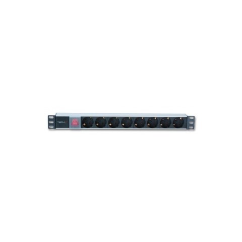 Listwa zasilająca Rack 19 cali 1U 250V/16A, 8xSCHUKO, 3m Techly