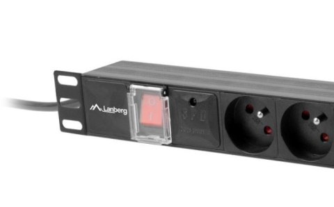 Listwa zasilająca Rack PDU 1U 10A 4X 230V PL 4X IEC C13 2m C14 czarna Lanberg