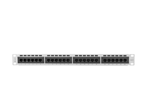 Patch Panel 24 Port 1U Kat.6 szary Lanberg