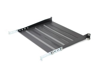 Półka do szaf 350mm 19" 483x350mm 1U czarna z regulacją i podporą Digitus