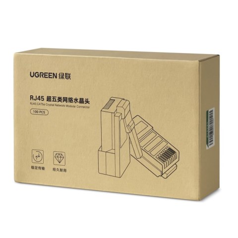 Wtyczka końcówka skrętki RJ45 8P8C UTP Cat. 5 5e przezroczysty 100szt. UGREEN