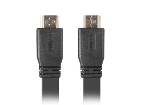 Kabel HDMI-HDMI v2.0 1.8m czarny płaski 4K 60Hz, pełna miedź Lanberg