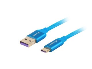 Kabel Premium USB CM - AM 2.0 1m niebieski 5A, pełna miedź Lanberg