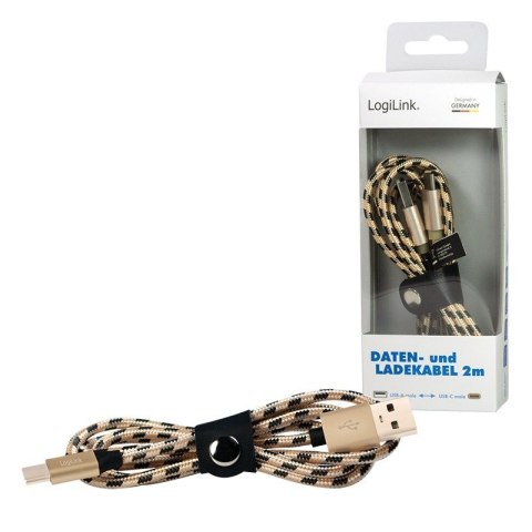 Kabel USB 2.0 A męski do USB-C męski, dł. 2m LogiLink