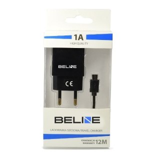 Ładowarka sieciowa USB + microUSB 1A czarna Beline