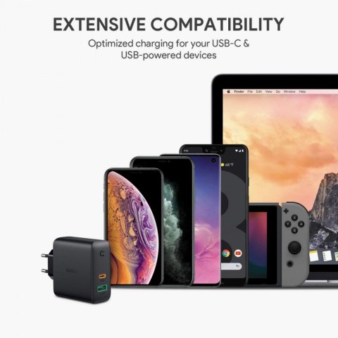 PA-D3 ładowarka sieciowa 2xUSB Power Delivery (1xUSB A+1xUSB C) 60W 5.4A AUKEY