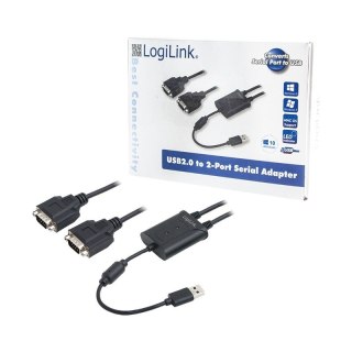 Adapter USB 2.0 do 2x port szeregowy LogiLink