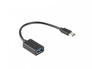 Adapter USB C(M)-USB-A (F)2.0 0.15M OTG Czarny Lanberg