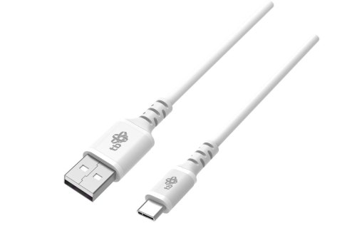 Kabel USB-USB C 1m silikonowy biały Quick Charge TB