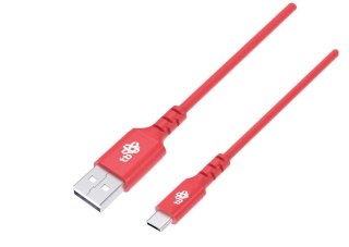 Kabel USB-USB C 1m silikonowy czerwony Quick Charge TB