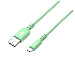 Kabel USB-USB C 1m silikonowy zielony Quick Charge TB