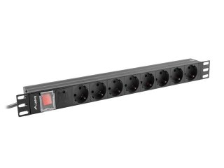 Listwa zasilająca Rack PDU 19 1U 16A 8X schuko 2M czarna Lanberg