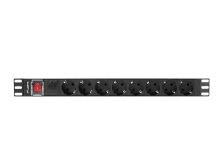 Listwa zasilająca Rack PDU 19 1U 16A 8X schuko 2M czarna Lanberg