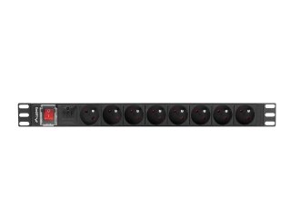 Listwa zasilająca rack PDU 19 cali 1U 16A 8X 230V PL 2 czarna Lanberg