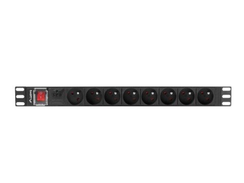 Listwa zasilająca rack PDU 19 cali 1U 16A 8X 230V PL 2 czarna Lanberg