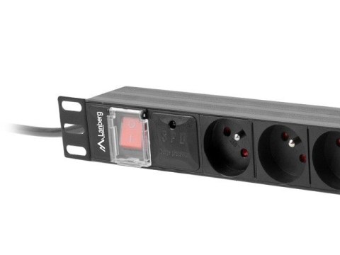 Listwa zasilająca rack PDU 19 cali 1U 16A 8X 230V PL 2 czarna Lanberg