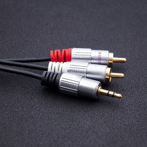 Kabel 2xRCA / Mini Jack 3.5mm | 2m | czarny Qoltec