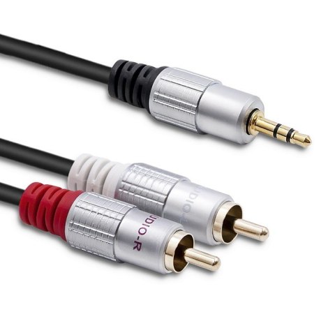 Kabel 2xRCA / Mini Jack 3.5mm | 3m | czarny Qoltec