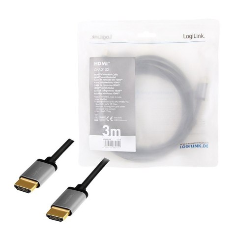 Kabel HDMI 4K/60Hz, aluminium 3m Czarny LogiLink