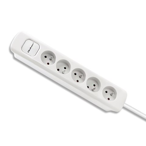 Listwa zasilająca | 5 gniazd | 1.8m | Biała Qoltec