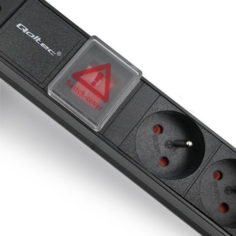 Listwa zasilająca do szafy RACK 1U | 16A | PDU | 6xFRENCH | 2m Qoltec