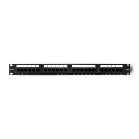 Patch panel RACK | 24 porty | kat.6 UTP | Czarny Qoltec