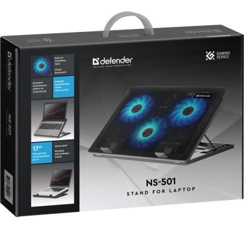 Podstawka chłodząca pod laptopa NS-501 metalowa 15.6"-17" Defender