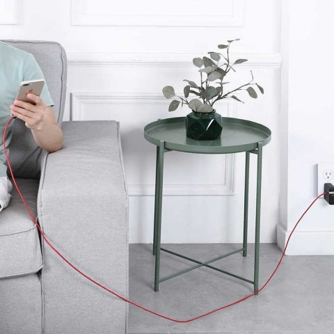 CB-AL01 OEM kabel 90° Lightning - USB-A 2m MFi Apple kątowy wtyki 90 stopni nylonowy oplot czerwony AUKEY