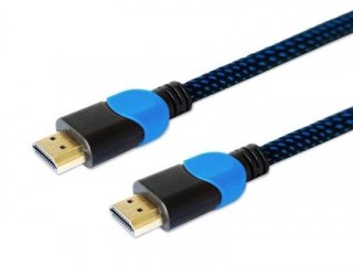 Kabel HDMI 2.0 niebiesko-czarny 3m, GCL-05 Savio