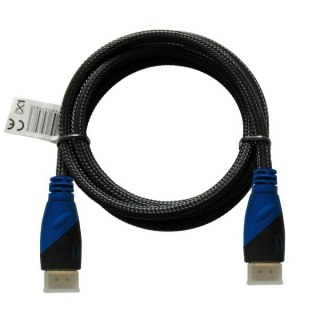 Kabel HDMI (M) 3m, oplot nylonowy, złote końcówki, v1.4 high speed, ethernet/3D, CL-07 Savio