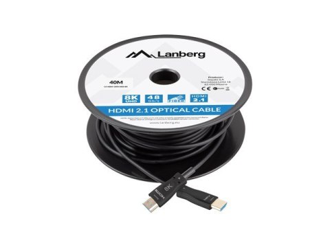 Kabel HDMI M/M v2.1 40M 8K czarny optyczny AOC Lanberg