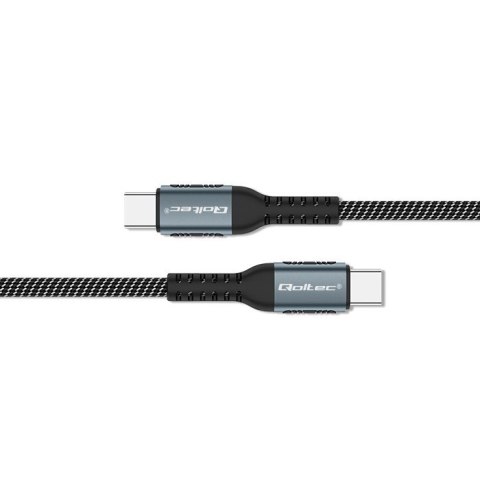 Kabel USB 2.0 typ C | USB 2.0 typ C 100W | QC 3.0 | PD | 1m | Czarny Qoltec