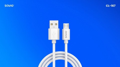 Kabel USB- A - micro USB, 2A, 3m, CL-167 Savio