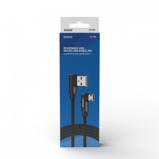 Kabel z dwustronnym złączem USB Micro USB - USB A 2m, CL-162 Savio
