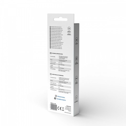 Kabel z dwustronnym złączem USB Micro USB - USB A 2m, CL-162 Savio