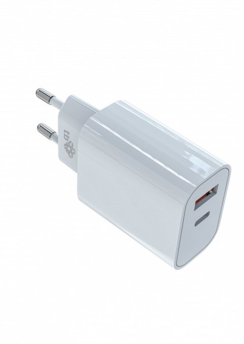 Ładowarka sieciowa 2x3A USB C + USB A Power Delivery biała TB