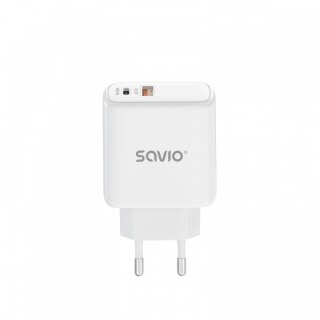 Ładowarka sieciowa USB Quick Charge, Power Delivery 3.0, 30W, LA-06 Savio