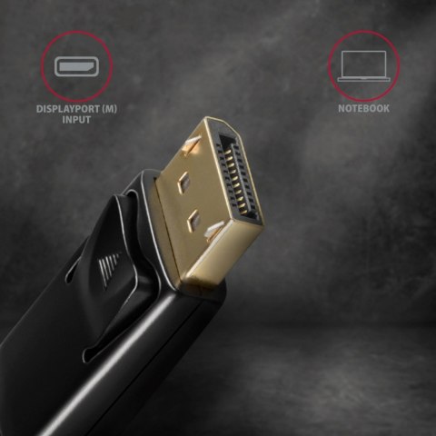 RVD-HI14C2 Adapter aktywny DisplayPort -> HDMI 1.4, 4K/30Hz, kabel 1,8m AXAGON