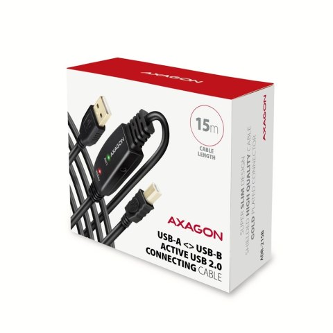 ADR-215B USB 2.0 A-M -> B-M aktywny kabel połączeniowy/wzmacniacz 15m AXAGON