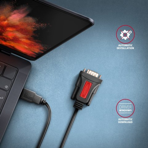 ADS-1PSN Adapter USB 2.0 > RS-232 Port szeregowy, 1.5m kabel, chip Prolific AXAGON