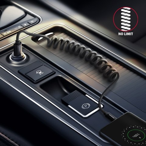 BUCM-AM10TB Kabel Twister USB-C - USB-A, 0,6m, USB 2.0, 2.4A, ALU, PVC Czarny AXAGON