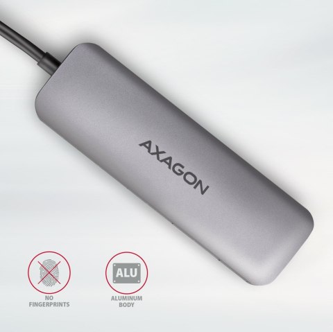 HMC-HCR3A Wieloportowy hub 3x USB-A + HDMI + SD/microSD, USB-C 3.2 Gen1, 20cm USB-C kabel AXAGON