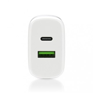 Ładowarka USB/USB-C QC3.0 25W Biała EverActive
