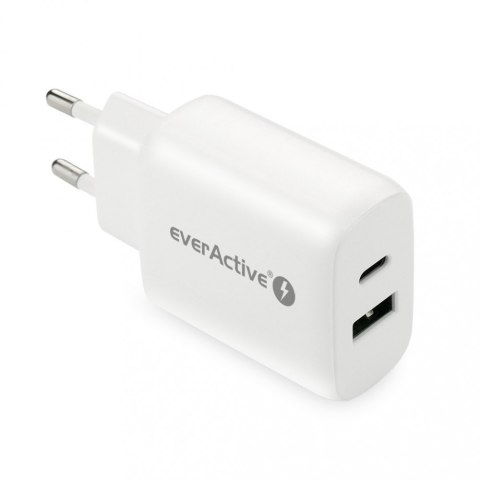 Ładowarka USB/USB-C QC3.0 25W Biała EverActive