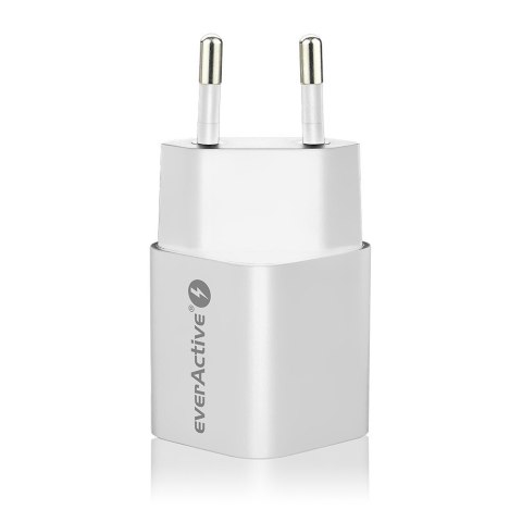Ładowarka USB/USB-C QC3.0 30W technologia GaN Biała EverActive
