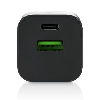 Ładowarka USB/USB-C QC3.0 30W technologia GaN Czarna EverActive