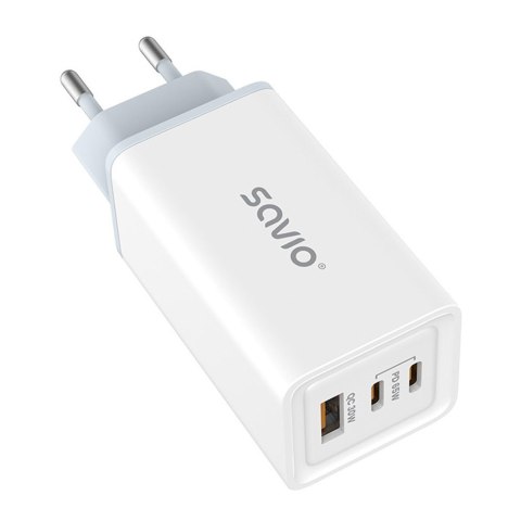 Ładowarka sieciowa USB GaN 65W, Quick Charge 4.0, Power Delivery 3.0, LA-07 Savio
