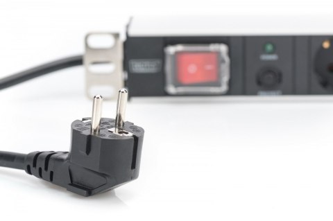 Listwa zasilająca PDU 19" Rack, 7x gniazdo schuko, 2.0m, 1x wtyk unischuko, 16A, wł./wył., zabezpieczenie przeciążeniowe, profil Digitus