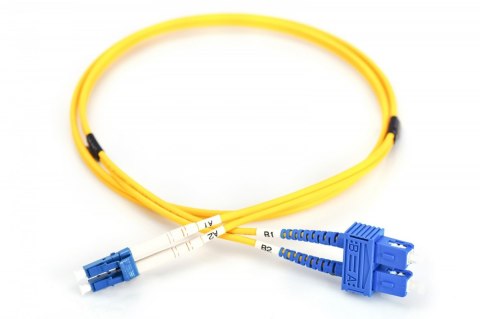 Patch cord światłowodowy FO LC/SC, duplex, SM 9/125, OS2, LSOH, 1m, żółty Digitus